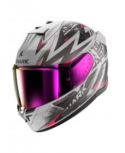 Grey/Pink Shark D-Skwal 3 Blast-R Motorcycle Helmet at JTS Biker Clothing